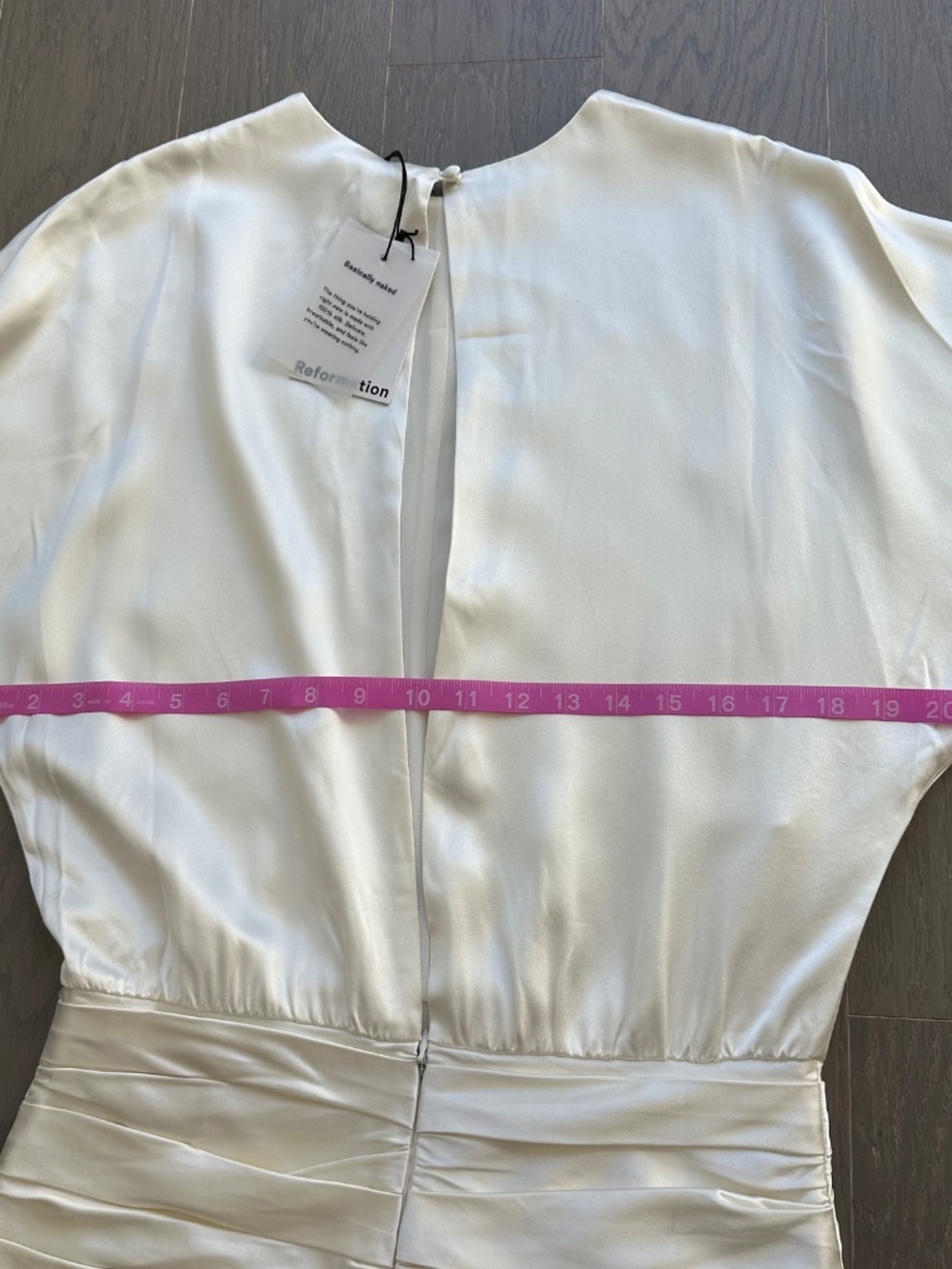 Reformation ESMEE White Ivory Silk Maxi Dress Wedding Long Sleeve with Tags - 4 - Picture 15 of 15